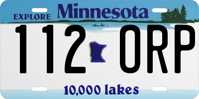 MN license plate 112ORP