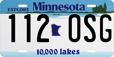 MN license plate 112OSG