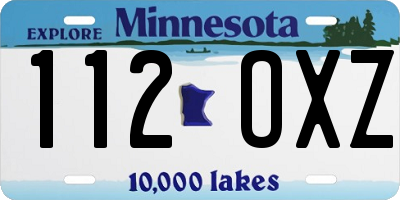 MN license plate 112OXZ
