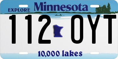 MN license plate 112OYT