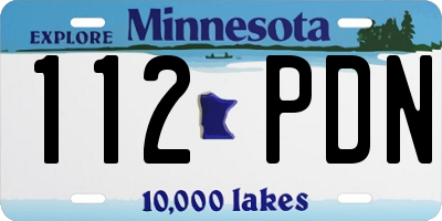 MN license plate 112PDN