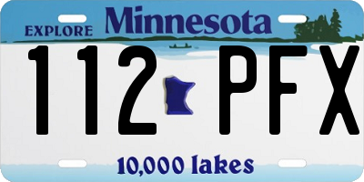 MN license plate 112PFX