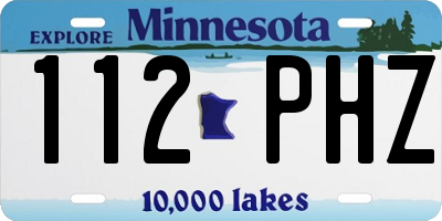 MN license plate 112PHZ