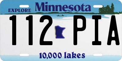 MN license plate 112PIA