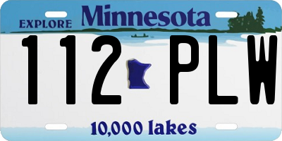MN license plate 112PLW