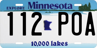 MN license plate 112POA