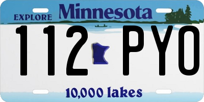 MN license plate 112PYO