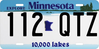 MN license plate 112QTZ