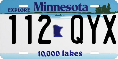 MN license plate 112QYX