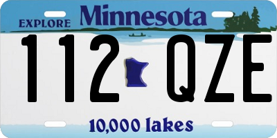MN license plate 112QZE