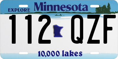 MN license plate 112QZF