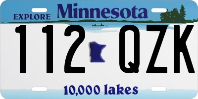 MN license plate 112QZK