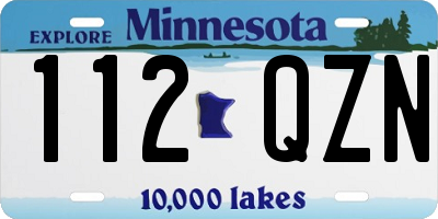 MN license plate 112QZN