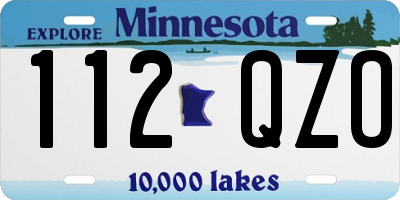 MN license plate 112QZO