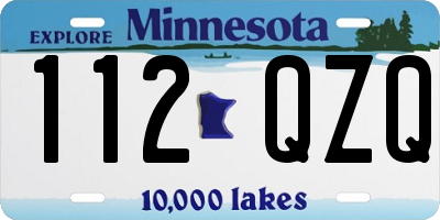 MN license plate 112QZQ