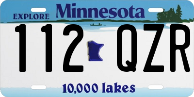 MN license plate 112QZR