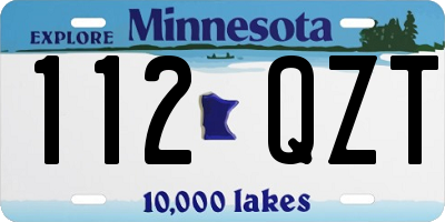 MN license plate 112QZT