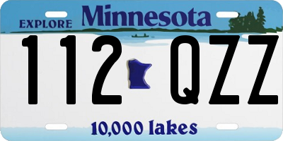 MN license plate 112QZZ