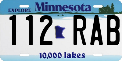 MN license plate 112RAB