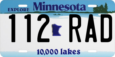 MN license plate 112RAD