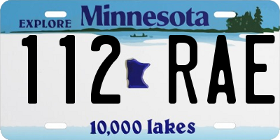MN license plate 112RAE