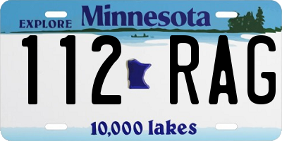 MN license plate 112RAG