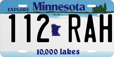 MN license plate 112RAH