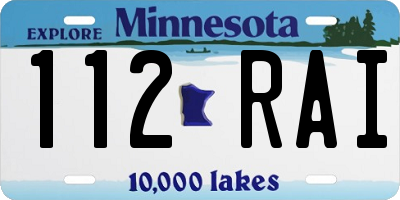MN license plate 112RAI