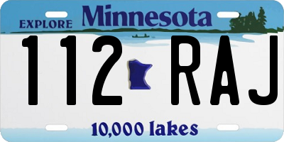 MN license plate 112RAJ