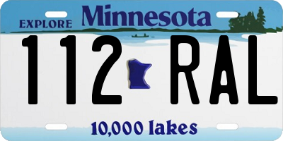 MN license plate 112RAL