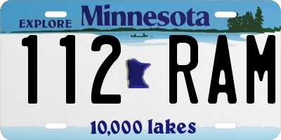 MN license plate 112RAM