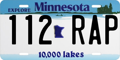 MN license plate 112RAP