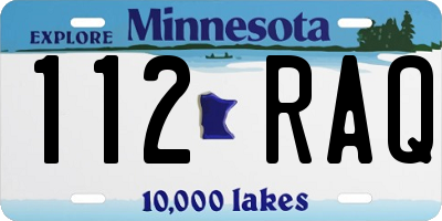 MN license plate 112RAQ