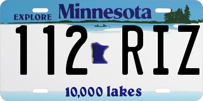 MN license plate 112RIZ