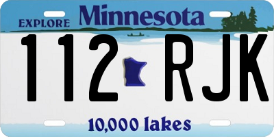 MN license plate 112RJK