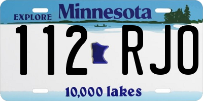 MN license plate 112RJO