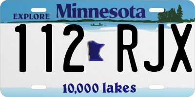 MN license plate 112RJX