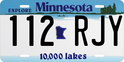 MN license plate 112RJY