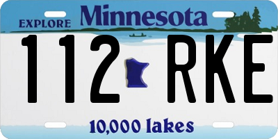 MN license plate 112RKE