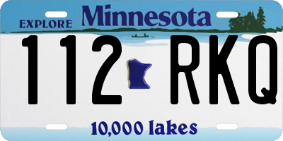 MN license plate 112RKQ