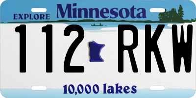 MN license plate 112RKW