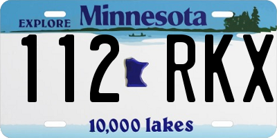 MN license plate 112RKX