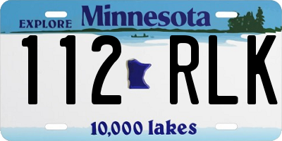 MN license plate 112RLK