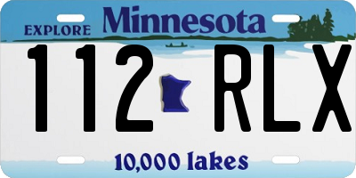 MN license plate 112RLX