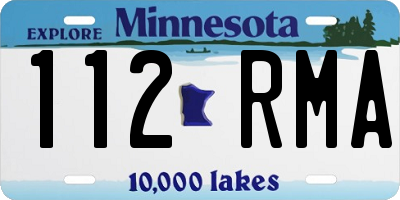 MN license plate 112RMA