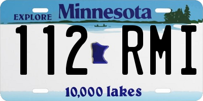 MN license plate 112RMI