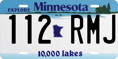 MN license plate 112RMJ
