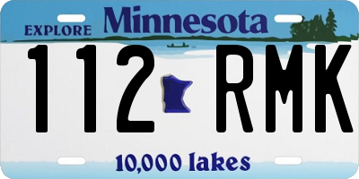 MN license plate 112RMK