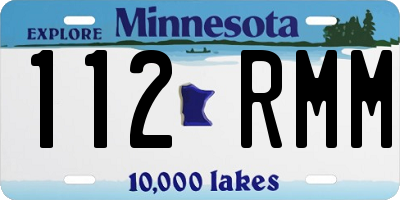 MN license plate 112RMM