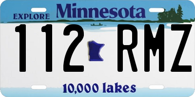 MN license plate 112RMZ